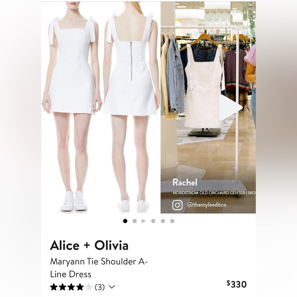 Alice + Olivia | Maryann Tie Shoulder Dress, Size 12, Color Vintage Sugar